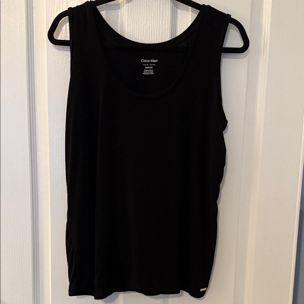 Women's Calvin Klein black jersey tank top